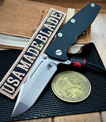 Hinderer Eklipse 3.5" Skinny Fullered Harpoon Spanto Black G10 Stonewashed Ti Stonewashed Magnacut Blade - USA MB