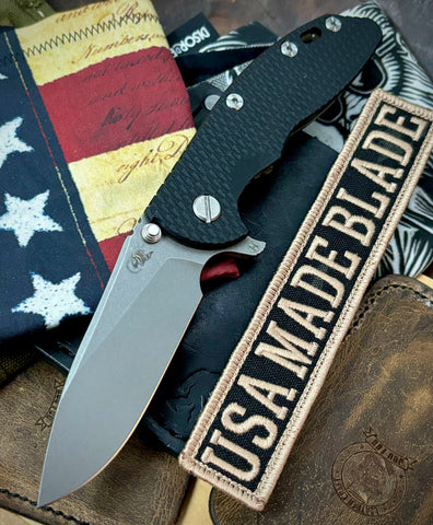 Hinderer XM-18 3.5" Hollow Ground Slicer Battle Bronze Ti Black G10 20CV Working Finish Blade - USA MB
