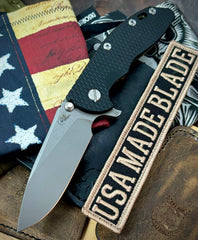 Hinderer XM-18 3.5" Hollow Ground Slicer Battle Bronze Ti Black G10 20CV Working Finish Blade - USA MB