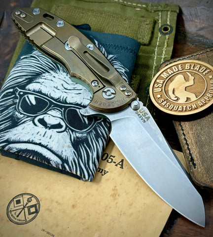 Hinderer XM-18 3.5 Sheepsfoot Bronze Ti Coyote G10 S45VN Stonewashed Blade