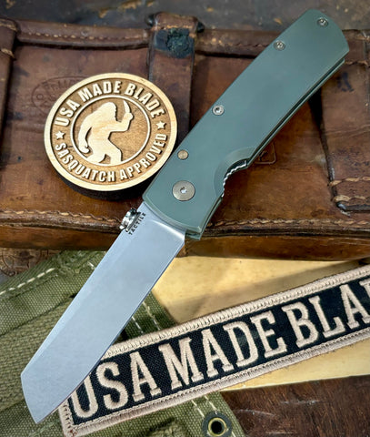 Shipwreck Green Mariner 2 Full Ti Liner Lock from Tactile Knife Co. with Magnacut Blade and Bronzed Out HW