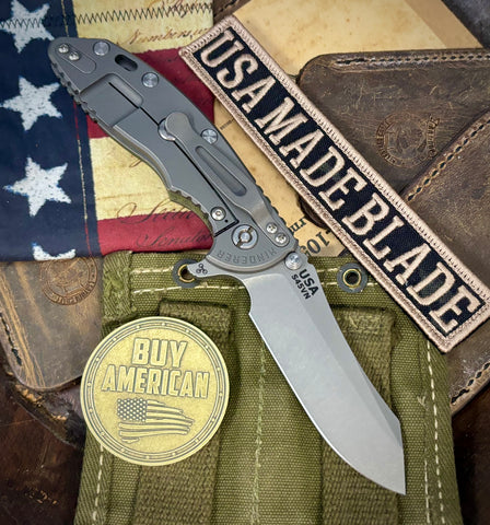 Hinderer XM-18 3.5 Skinner Working Finish Ti OD/Black G10 Working Finish S45VN Blade - USA MB