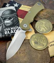 Project X Sheepsfoot OD Green G10 Stonewashed Ti with Stonewashed Magnacut Blade