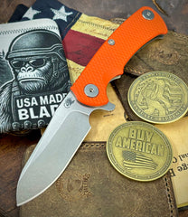 Project X Sheepsfoot Orange G10 Stonewashed Ti with Stonewashed Magnacut Blade