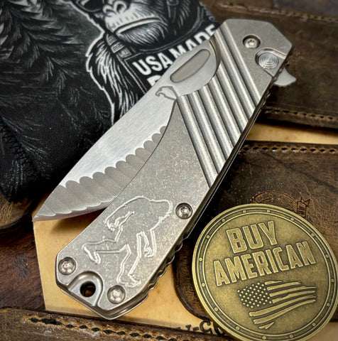 451 Button Lock Flipper Full Ti Sasquatched Magnacut