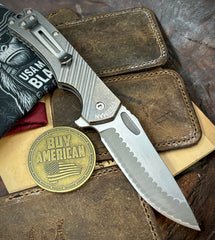 451 Button Lock Flipper Full Ti Sasquatched Magnacut