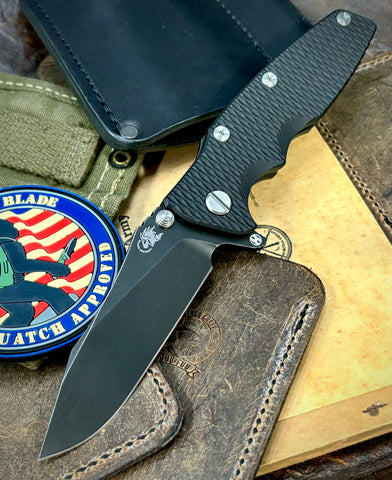 Chaos Squatch Hinderer Eklipse 3.5" Hollow Ground Slicer Black G10 Battle Black Ti Battle Black S45VN Blade