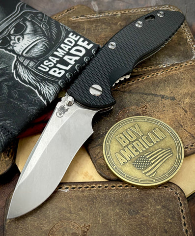 Hinderer XM-18 3.5" Recurve Non-flipper Black G10 Stonewashed Ti Stonewashed Magnacut Blade