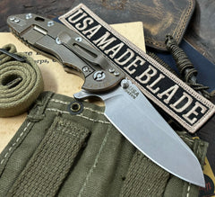 Hinderer XM-18 3.5 Sheepsfoot Bronze Ti Black G10 Stonewashed S45VN Blade