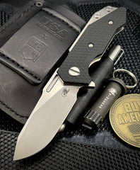Hinderer Half Track Harpoon Slicer Gen 2 Black G10 Stonewashed Ti and Stonewashed Magnacut Blade - USA MB