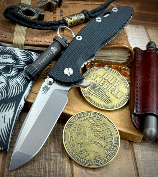 Hinderer XM-18 3.5 Spanto Stonewashed Ti Black G10 Stonewashed Magnacut Blade