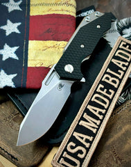 Hinderer Half Track Slicer Gen 2 Black G10 Stonewashed Ti Magnacut Blade - USA MB