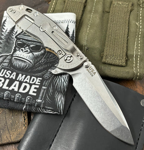 Hinderer XM-18 3.5 Spanto Stonewashed Ti  Coyote G10 Stonewashed 20CV Blade
