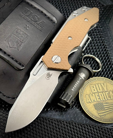 Hinderer Half Track Slicer Gen 2 Coyote G10 Stonewashed Ti and Stonewashed Magnacut Blade