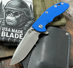 Hinderer XM-18 3.5 Spanto Working Finish Ti  Blue G10 Working Finish 20CV Blade