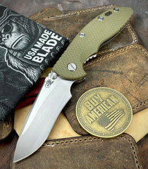 Hinderer XM-18 3.5" Recurve Non-flipper OD Green G10 Stonewashed Ti Stonewashed Magnacut Blade