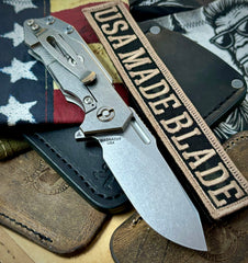 Hinderer Half Track Slicer Gen 2 OD Green G10 Stonewashed Ti Magnacut Blade - USA MB