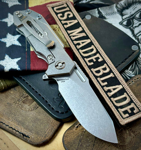 Hinderer Half Track Slicer Gen 2 Black G10 Stonewashed Ti Magnacut Blade - USA MB