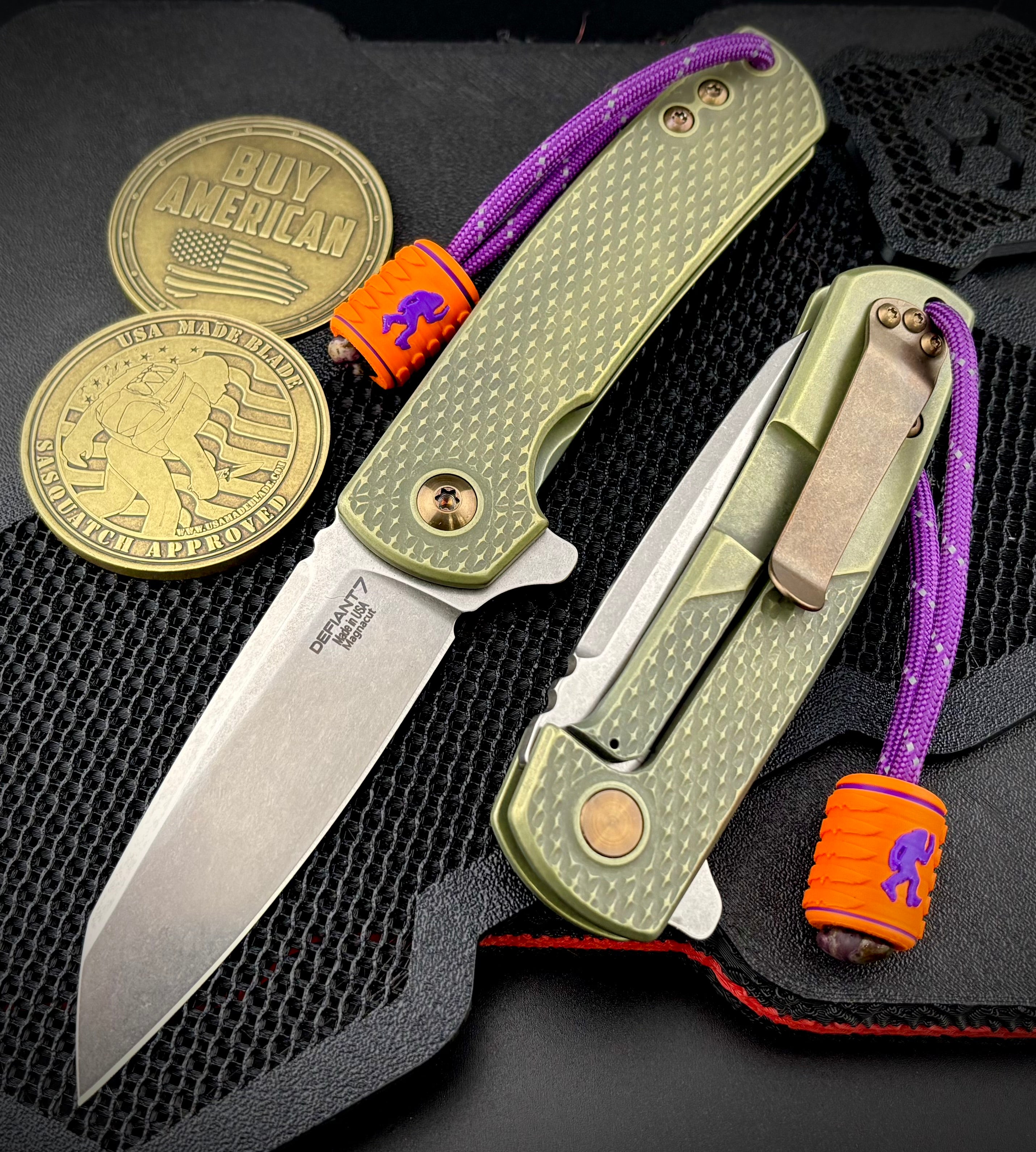 Defiant-7 Servo with customized Antique Green Diamond Textured Full Ti ...
