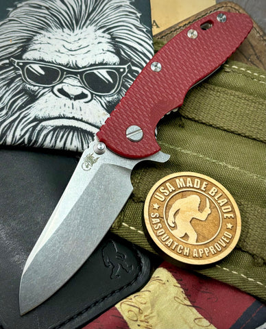 Hinderer XM-18 3.5 Sheepsfoot Stonewashed Red G10 S45VN Stonewashed Blade