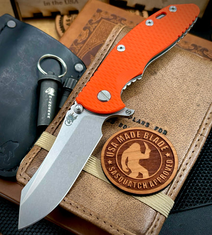 Hinderer XM-18 3.5" Skinny Skinner Stonewashed Ti Orange G10 Magnacut Stonewashed Blade