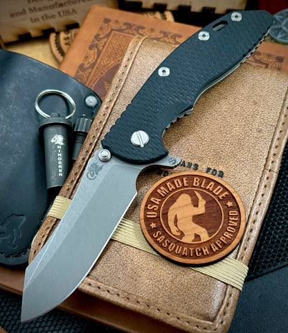 Hinderer XM-18 3.5" Skinny Skinner Working Finish Ti Black G10 Magnacut Working Finish Blade