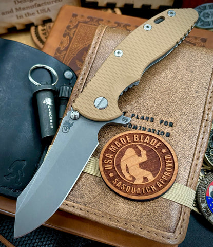 Hinderer XM-18 3.5" Skinny Skinner Working Finish Ti Coyote G10 Magnacut Working Finish Blade