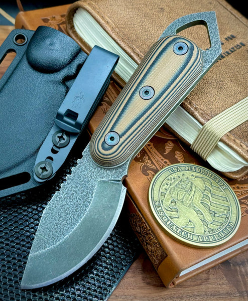 Shed Knives Skur with Atlantic Coyote/Black G10 Handles and 154-CM Steel