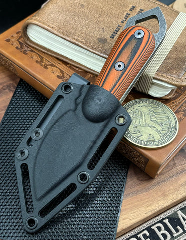 Shed Knives Skur with Atlantic Orange/Black G10 Handles and 154-CM Steel - USA MB