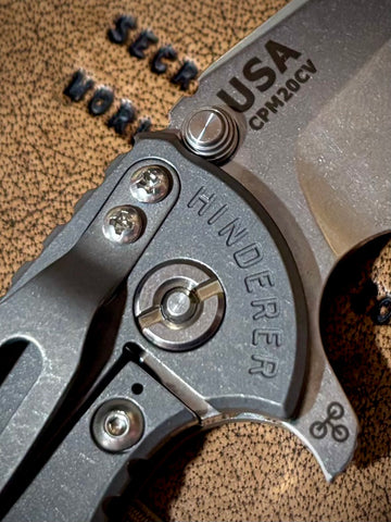 Hinderer XM-18 3.5 Spanto Working Finish Ti  OD Green G10 Stonewashed 20CV Blade - USA MB