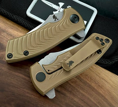 Les George Squatch ESV Flipper FDE DLC Morph Ti & S45VN Blade and Black DLC Hardware (Limited Run) - USA MB