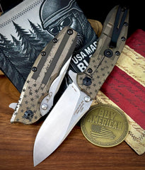 Zero Tolerance ZT0562TI Magnacut Blade Bronzed Engraved Battle Stars & Stripes