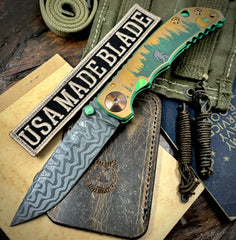 Spartan Blades Harsey Folder Sasquatch at Sunset Special Edition with Chad Nichols Dam Bronze Ti Hardware