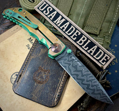 Spartan Blades Harsey Folder Sasquatch at Sunset Special Edition with Chad Nichols Dam Bronze Ti Hardware