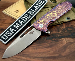 Southern Grind Penguin Stonewashed Full Ti in S90V Sunburst Anomascus - USA MB