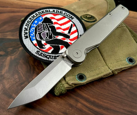 Tactile Knife Company Tanto Rockwall Thumbstud Ti Liner Lock in Magnacut - USA MB