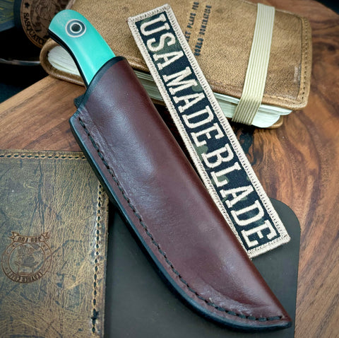 Fiddleback Forge Toboggan Bolstered Opal G10 Tapered A2 Steel