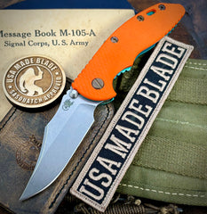 Toxic Anomascus Hinderer XM-18 3.5 Non Flipper Bowie Orange G10 Stonewashed S45VN Blade Bronzed Out HW