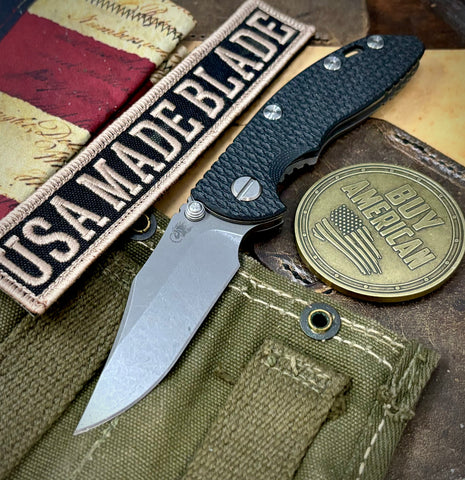 Hinderer XM-18 3.0" Bowie Non-Flipper Black G10 Working Finish Ti with Working Finish 20CV Blade - USA MB