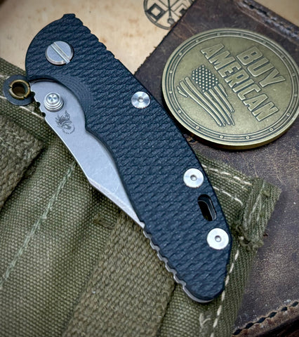 Hinderer XM-18 3.0" Bowie Non-Flipper Black G10 Working Finish Ti with Working Finish 20CV Blade - USA MB