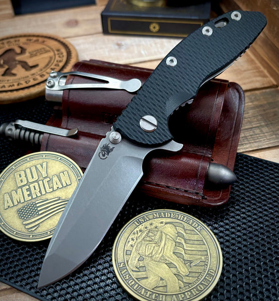 Hinderer XM-18 3.25 Spanto Black G10 Working Finish Ti and Working Finish Magnacut Blade