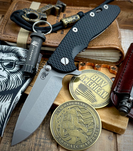 Hinderer XM-18 3.5 Spanto Working Finish Ti Black G10 Working Finish Magnacut Blade