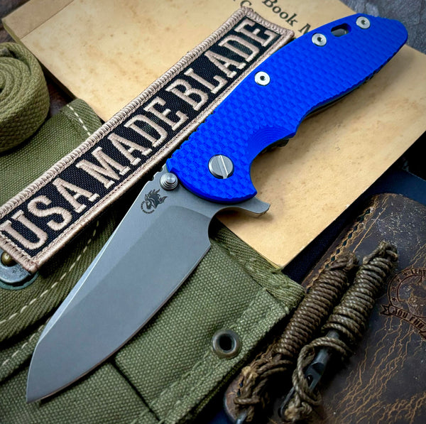 Hinderer XM-18 3.5 Sheepsfoot Working Finish Blue G10 S45VN Blade