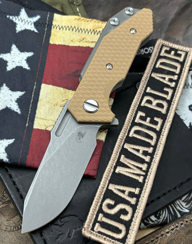 Hinderer Half Track Slicer Gen 2 Coyote G10 Working Finish Ti Magnacut Working Finish Blade - USA MB