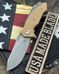 Hinderer Half Track Slicer Gen 2 Coyote G10 Working Finish Ti Magnacut Working Finish Blade - USA MB