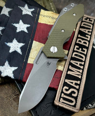 Hinderer Half Track Slicer Gen 2 OD Green G10 Working Finish Ti Magnacut Working Finish Blade - USA MB