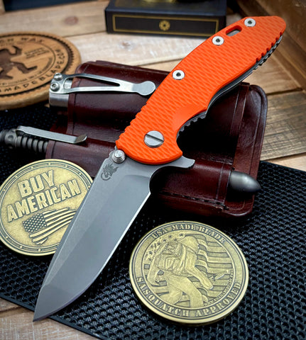 Hinderer XM-18 3.25 Spanto Orange G10 Working Finish Ti and Working Finish Magnacut Blade - USA MB