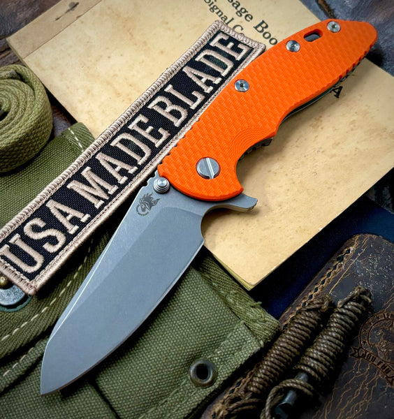 Hinderer XM-18 3.5 Sheepsfoot Working Finish Orange G10 S45VN