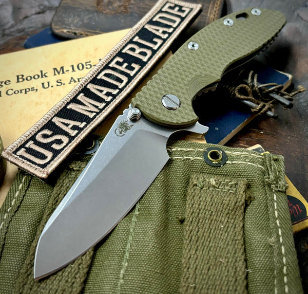 Hinderer XM-18 3.5 Sheepsfoot Working Finish Ti OD G10 Stonewashed S45VN Blade