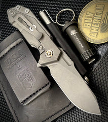 Hinderer Half Track Harpoon Slicer Gen 2 OD Green G10 Working Finish Ti and Working Finish Magnacut Blade - USA MB